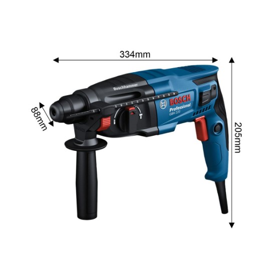 Bosch GBH 220 Professional SDS Plus Rotary Hammer – Reliable Drill Machine for Concrete, Masonry, and Chiseling Work in Professional Applications